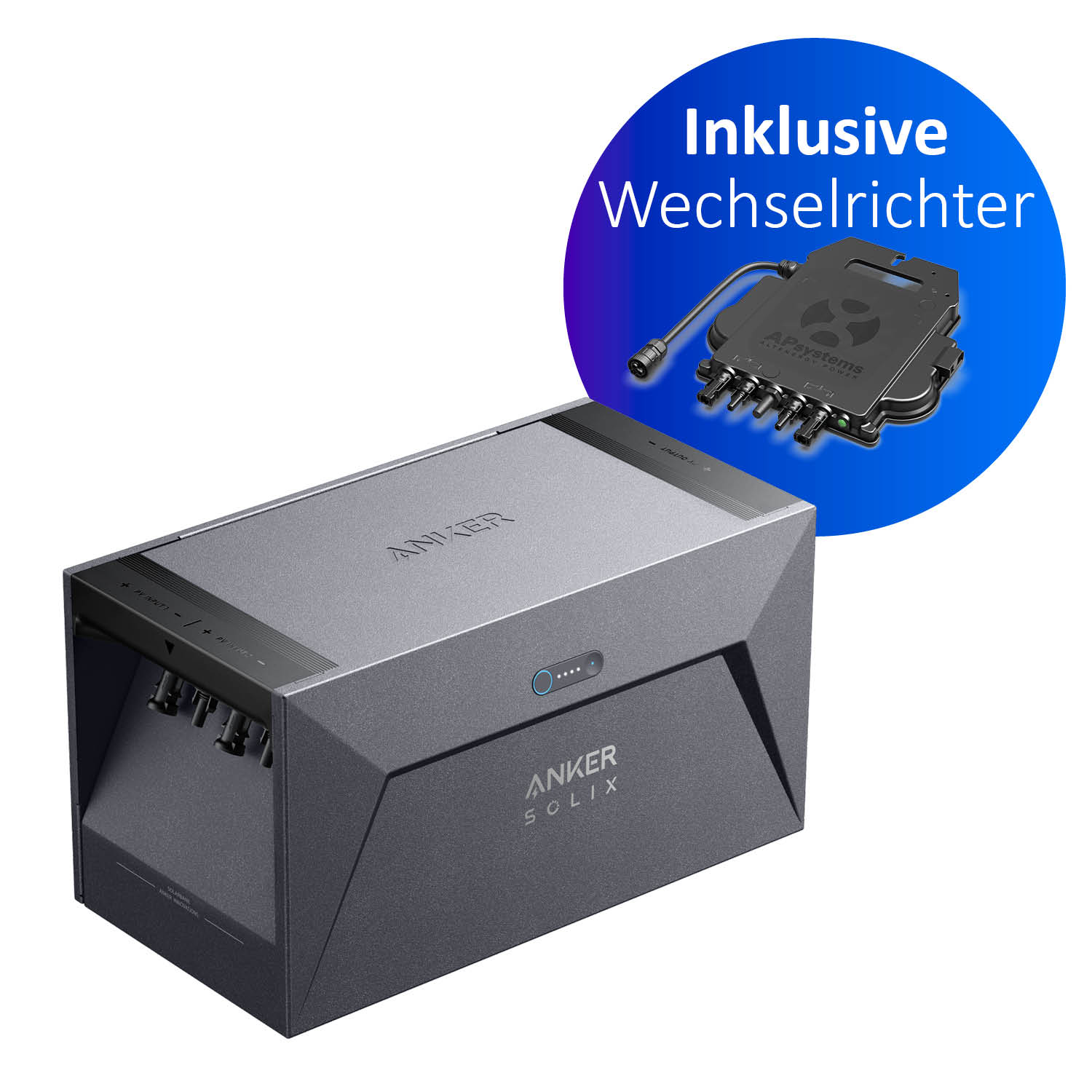 Anker SOLIX Solarbank E1600 Balkonkraftwerkspeicher 1,6kWh mit Mikrowechselrichter - PV-Speicher Set