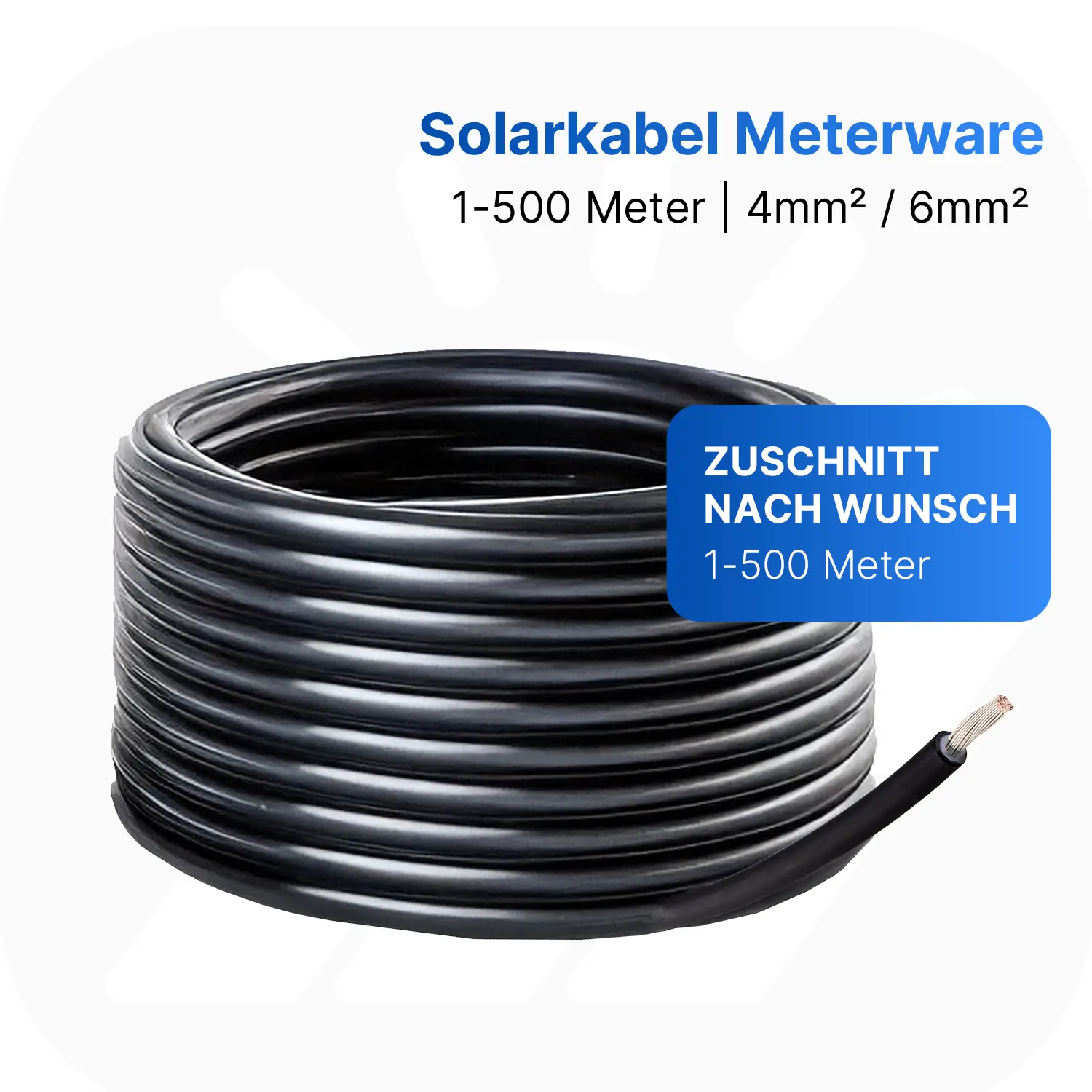 Solarkabel MC4 | 6mm² | Schwarz | Meterware 