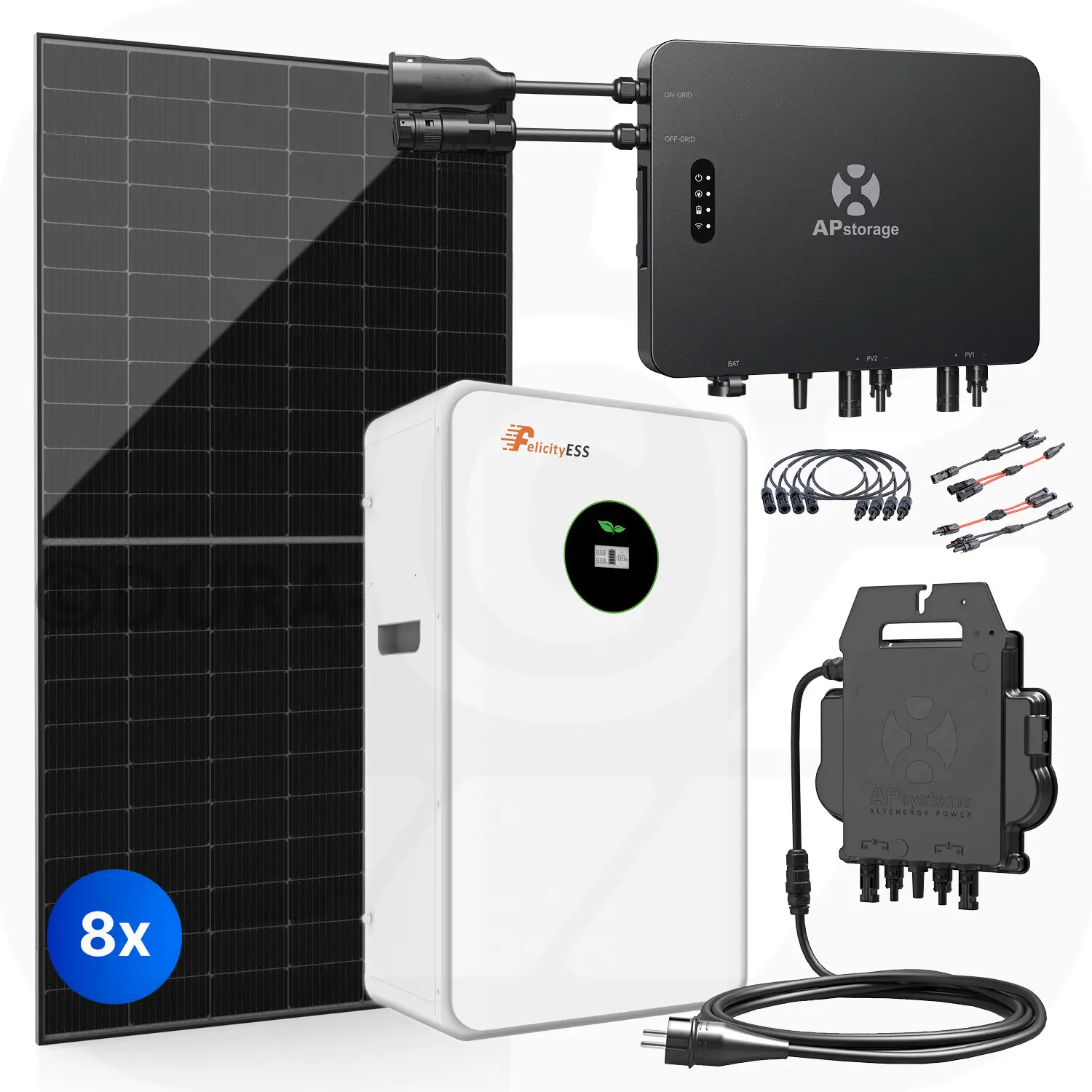 Apsystems EZHI 5,12kWh - 4000Wp - Balkonkraftwerk-Speicher-Set 