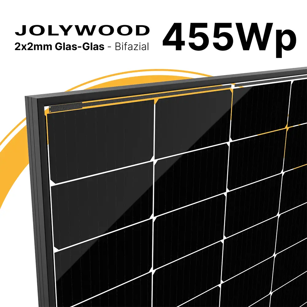 Jolywood 455W Bifazial 2x2mm Glas-Glas Modul JW-HD96N 455W - PV Solar Panel Jolywood 455W Bifazial 2x2mm Glas-Glas Modul JW-HD96N 455W - PV Solar Panel