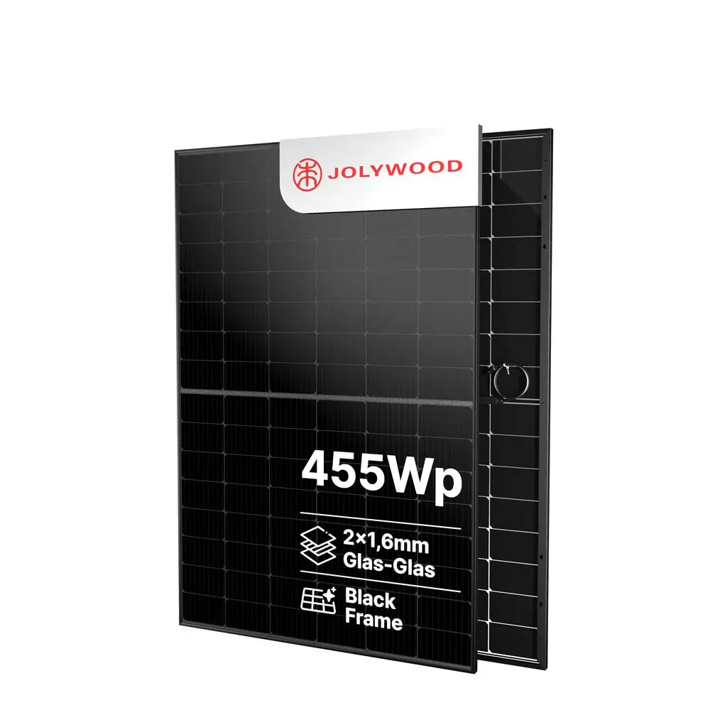 Jolywood 455W Bifazial 2x1,6mm Glas-Glas Modul JW-HD96N Black Frame - PV Solar Panel Menge: 1 Stück Jolywood 455W Bifazial 2x1,6mm Glas-Glas Modul JW-HD96N Black Frame - PV Solar Panel Menge: 1 Stück