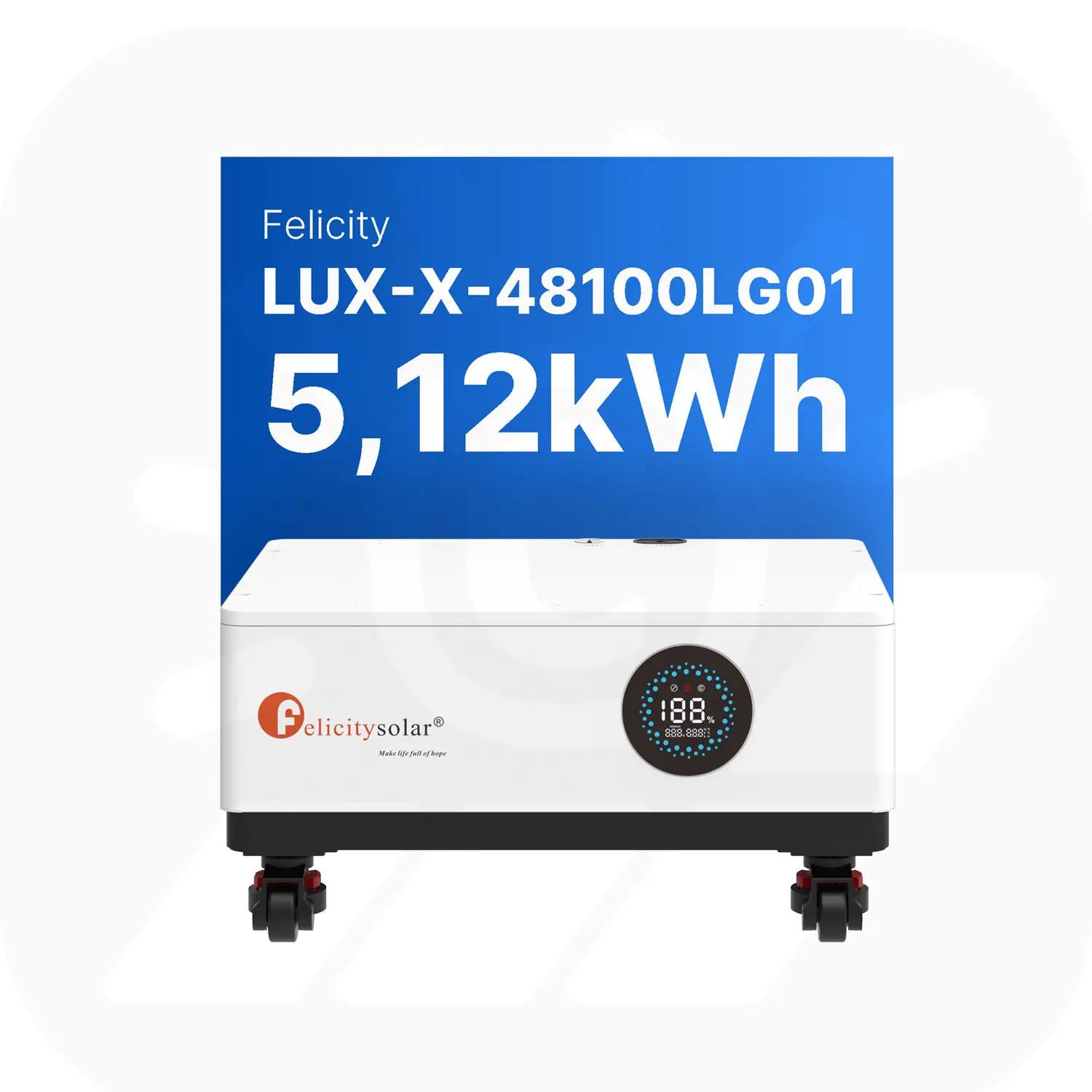 Felicity 5,12kWh PV-Speicher - LUX-X-48100LCG01 - Erweiterbare 48/51,2V LiFePO4 Batterie für Solaranlagen