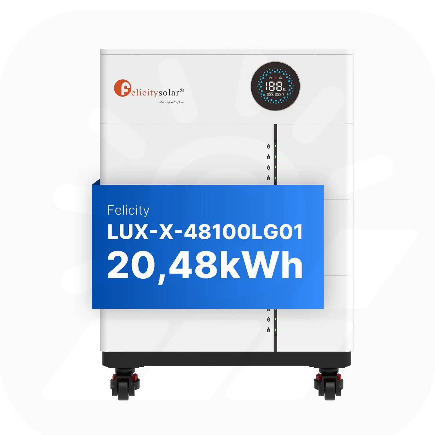 Felicity 20,48kWh PV-Speicher - LUX-X-48100LCG01 - Erweiterbare 48/51,2V LiFePO4 Batterie für Solaranlagen
