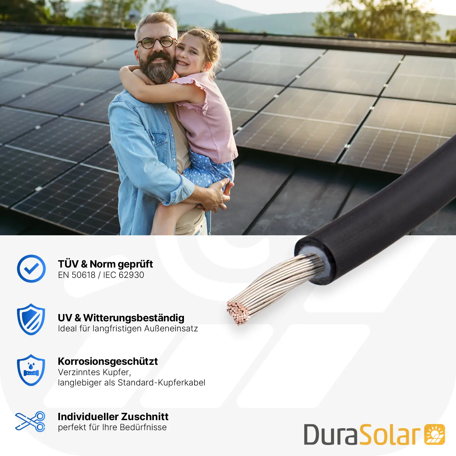 Solarkabel MC4 | 6mm² | Schwarz | Meterware 