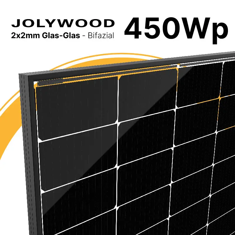 Jolywood 450W Bifazial 2x2mm Glas-Glas Modul JW-HD96N R2 - PV Solar Panel 
