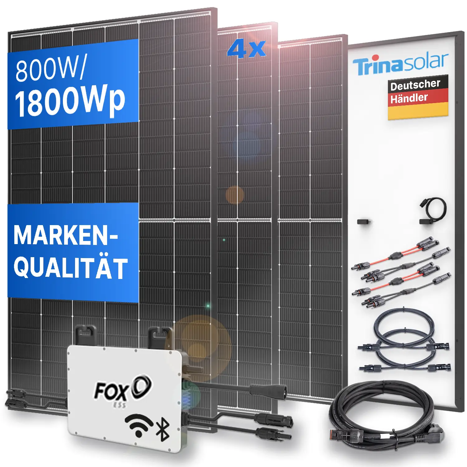 Balkonkraftwerk 800W/1800Wp + 5m Kabel - Mini-PV-Anlage