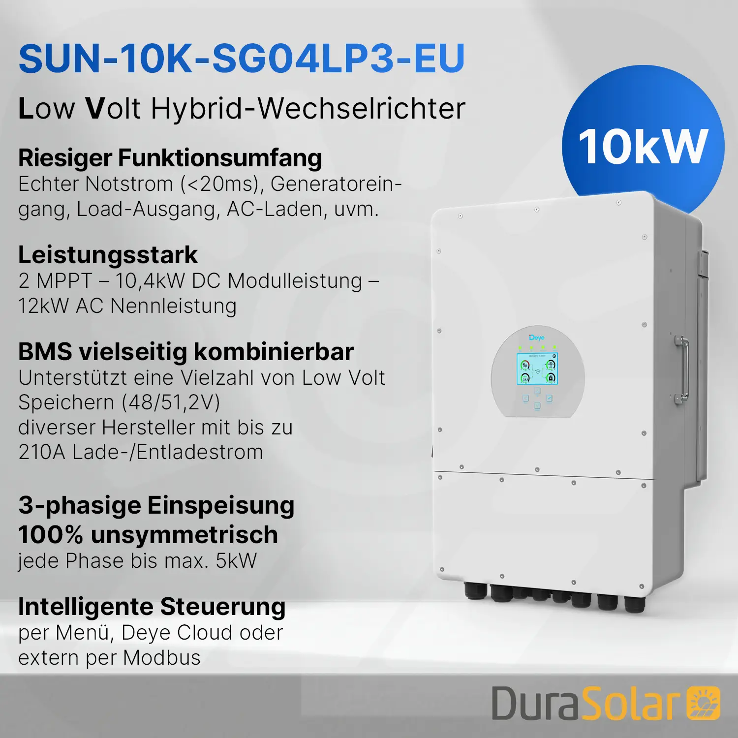 Deye SUN-10K-SG04LP3-EU - Hybridwechselrichter Deye SUN-10K-SG04LP3-EU - Hybridwechselrichter