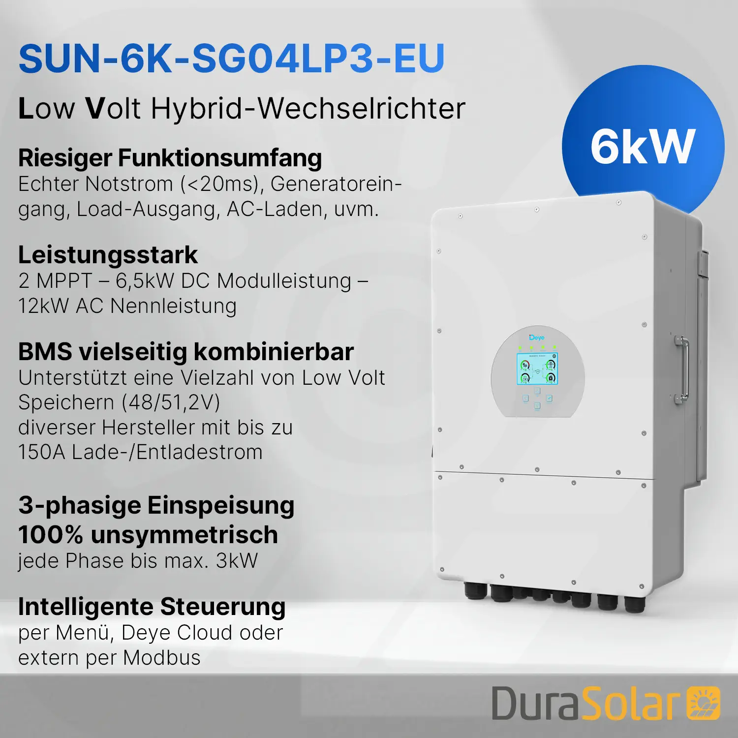 Deye SUN-6K-SG04LP3-EU- Hybridwechselrichter Deye SUN-6K-SG04LP3-EU- Hybridwechselrichter