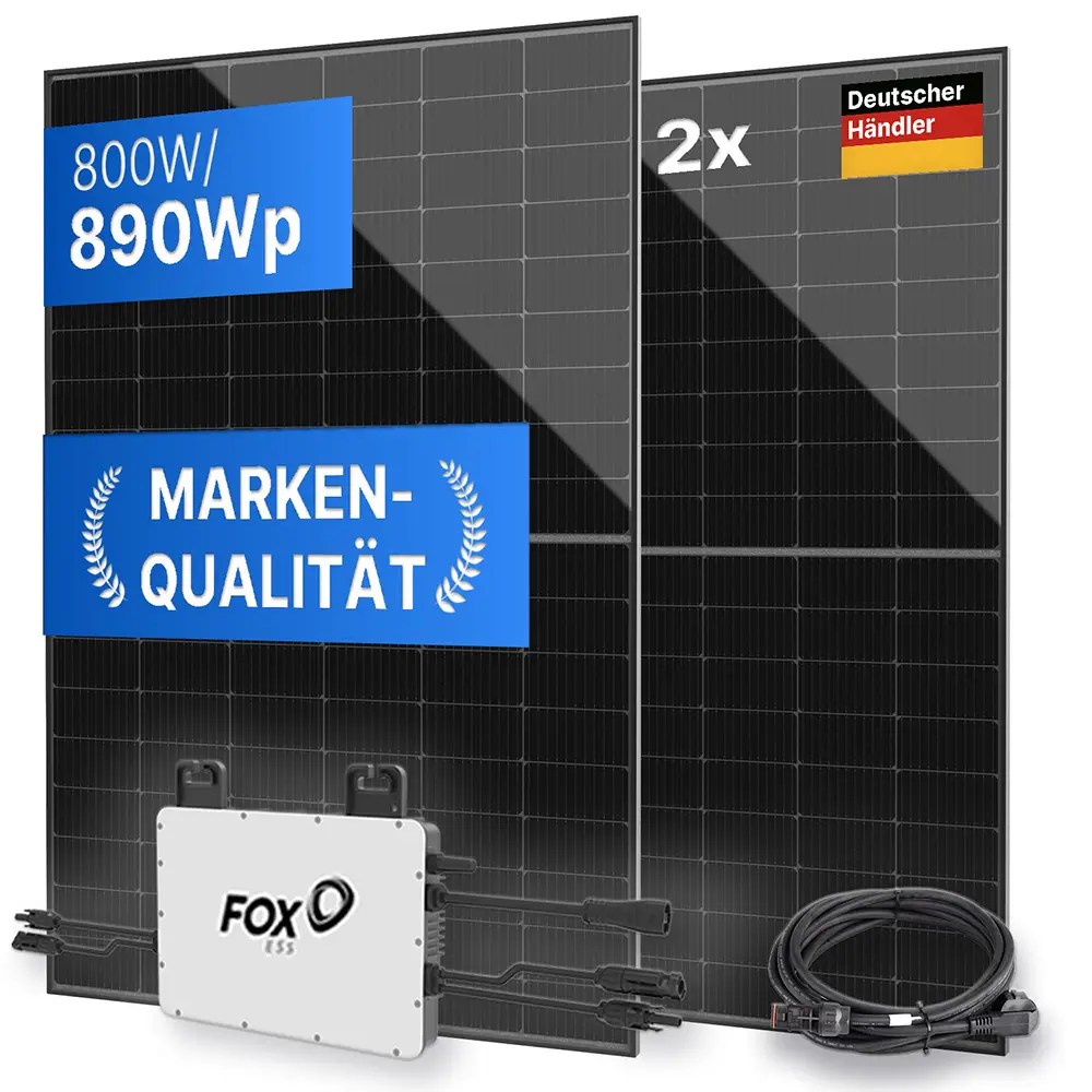 Balkonkraftwerk 800W/890Wp + 5m Kabel - Mini-PV-Anlage