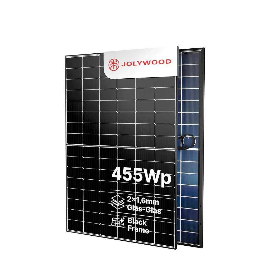 Jolywood 455W Bifazial 2x1,6mm Glas-Glas Modul JW-HD96N Black Frame - PV Solar Panel 